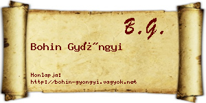 Bohin Gyöngyi névjegykártya