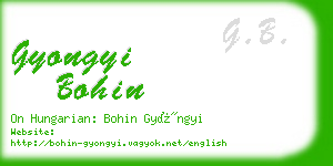 gyongyi bohin business card